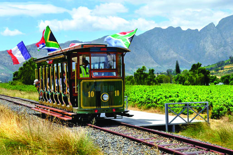 Vanuit Kaapstad: Franschhoek Wijn Tram Hop-on Hop-off08.00 - 08.30 uur Vertrek - Navy Line (trambus)