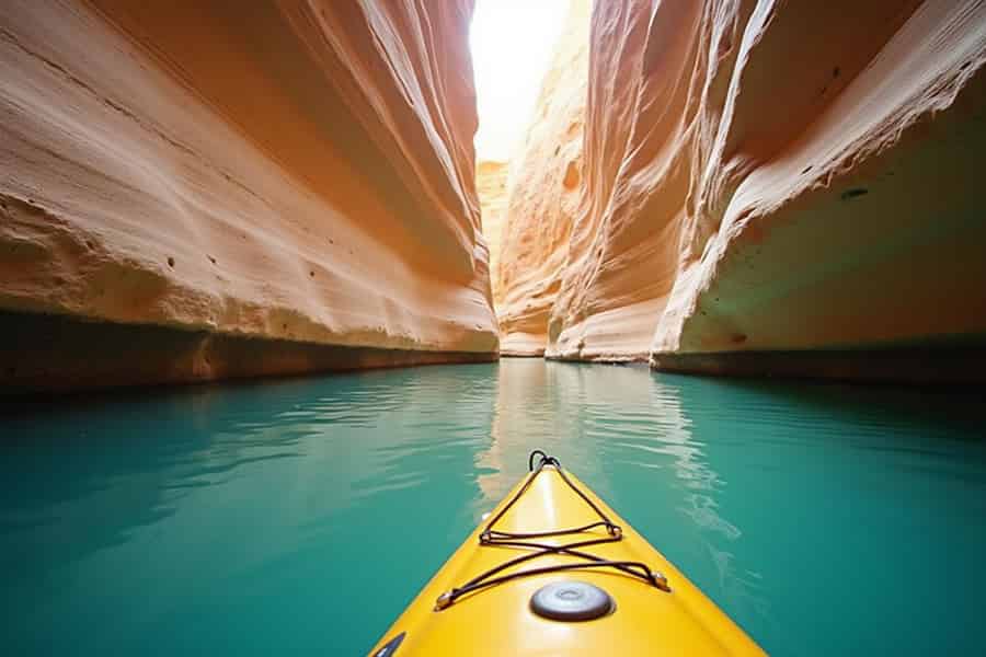 Geführte Wanderung und Kajaktour im Lower Antelope Canyon. Foto: GetYourGuide Geführte Wanderung und Kajaktour im Lower Antelope Canyon. Foto: GetYourGuide