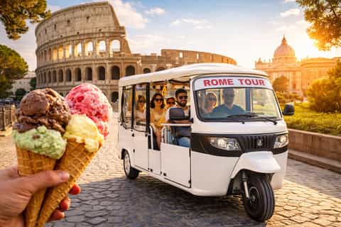 Rome : visite des incontournables en tuk-tuk électrique avec gelato