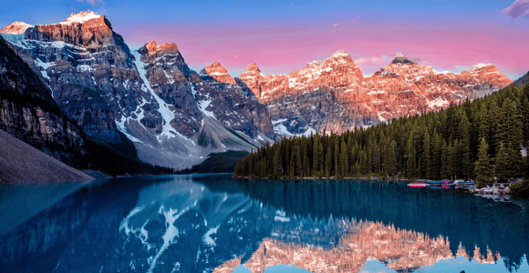 Moraine Lake Sunrise & Lake Louise von Calgary/Canmore/Banf