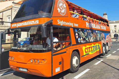 Dubrovnik: Autobús urbano Hop On Hop Off con 3 opciones de recorridoOpción XL - Visita de la ciudad + Visita panorámica en autobús