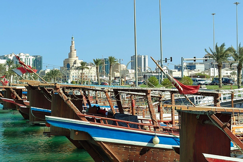 Doha: Private City Tour &amp; Dhow Boat Ride with Pickup-Dropoff