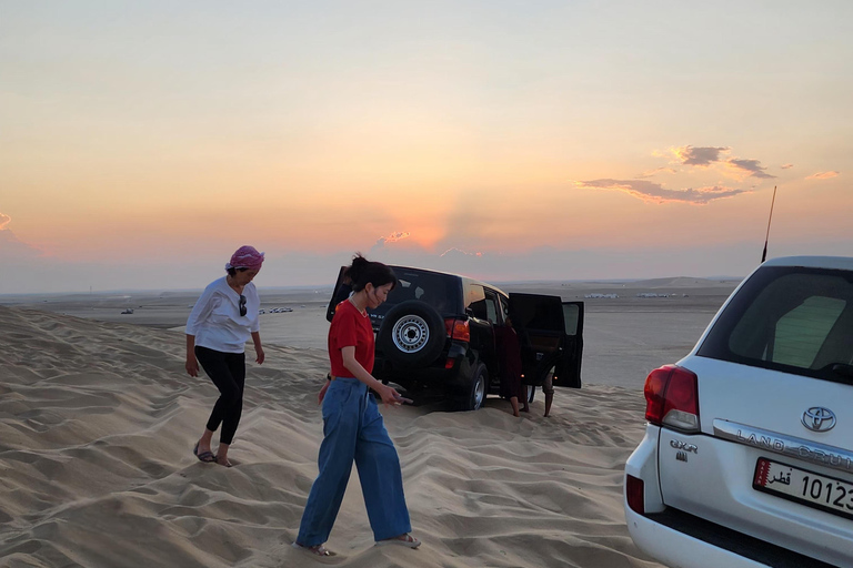 Doha: inland sea Tour With Dune Bashing &Sandboarding fun Doha: safari , camel ride, sandboarding hotel pickup