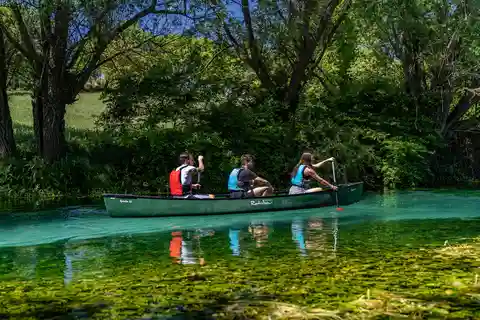 Fiume Tirino, Abruzzo: Canoa e E-Bike Tour con pranzo