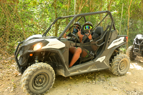 Cancún: Aventura extrema de buggy com tirolesa e cenote