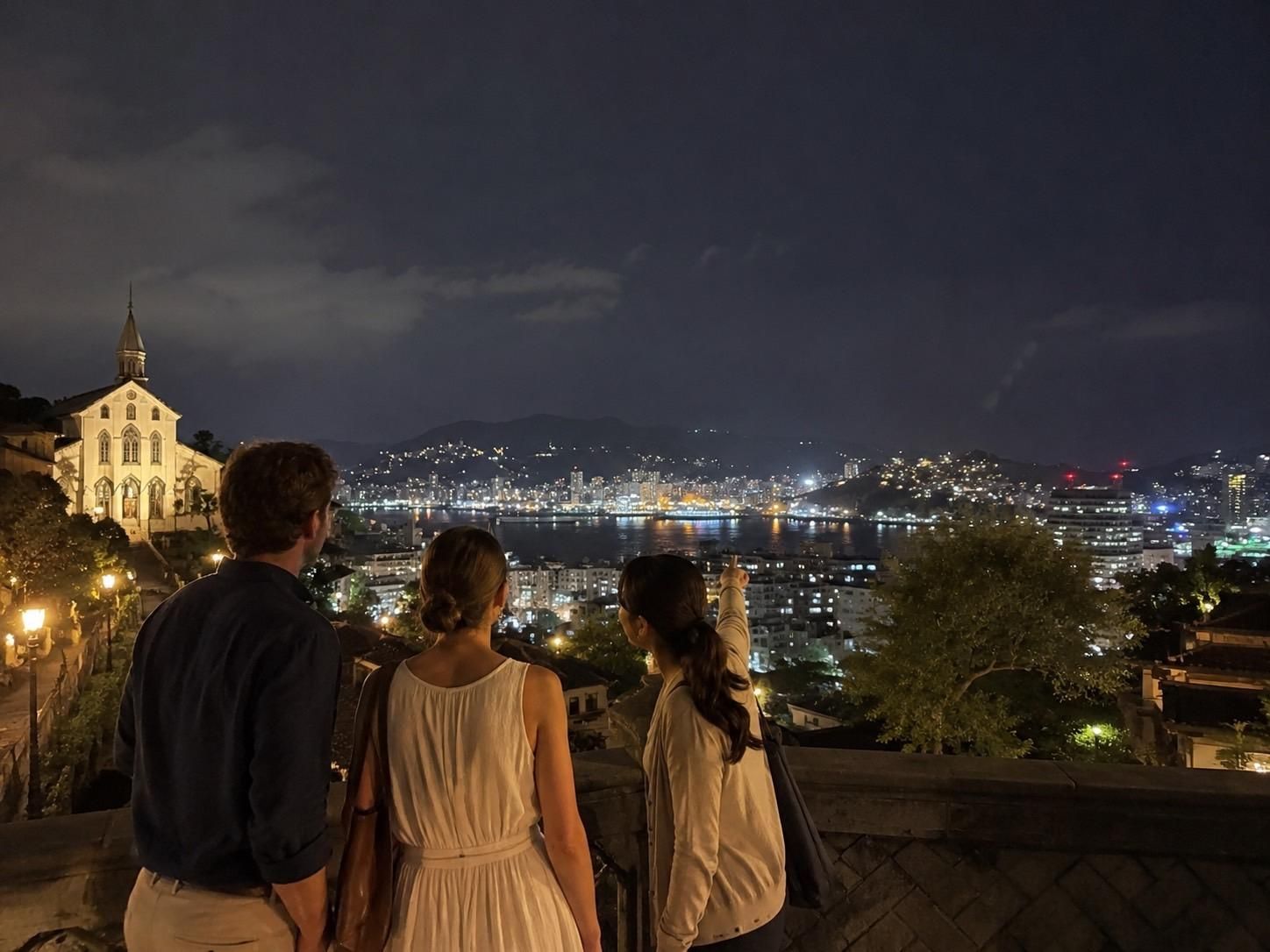 Nagasaki: Privater Nachtspaziergang mit Blick auf den Hafen und die Hänge