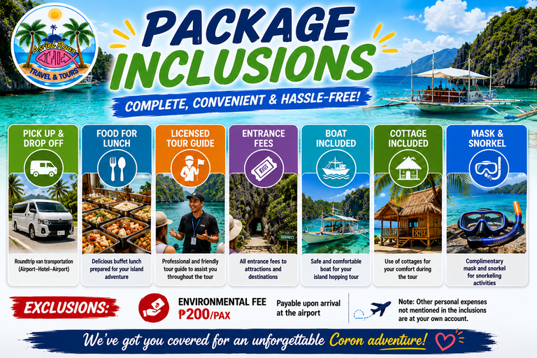 Coron: 3-Day Island Tour with Accommodation & Transfers
