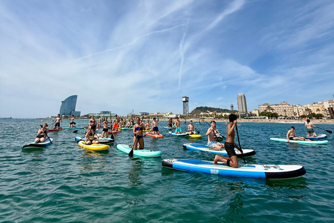 Barcelona: Sunset Paddle Surfing Session + Instructor + Photos Barcelona: Sunset Paddle Surf Outing + Instructor + Photos