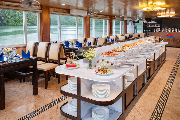 Best Halong 5-Star Day Cruise: Buffet Lunch, Wine &amp; JacuzziPick-up from Hanoi