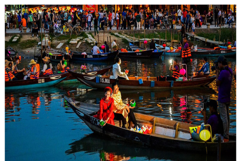 Hoi An: Laternen-Bootsfahrt & Laterne loslassenHoi An: Laternenbootfahrt mit hängenden Blumenlaternen