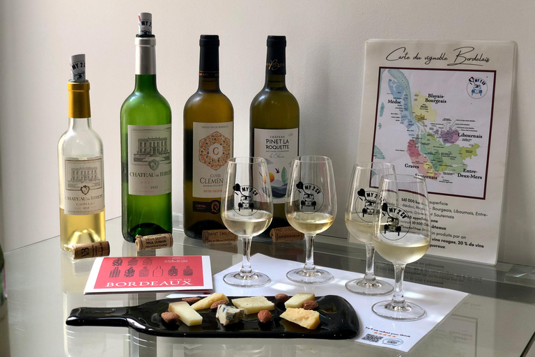 Vinos de Burdeos : clase de cata con 4 vinos blancos y queso