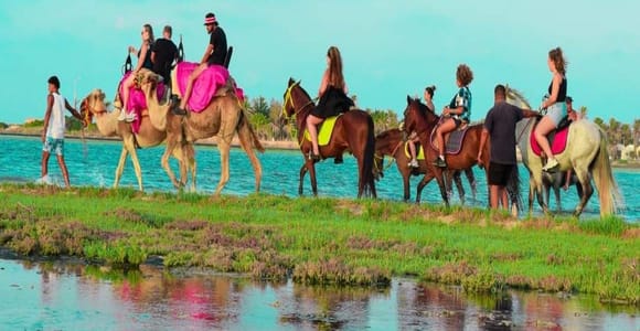 Djerba: Blue Lagoon Adventure with Horse and Camel Rides