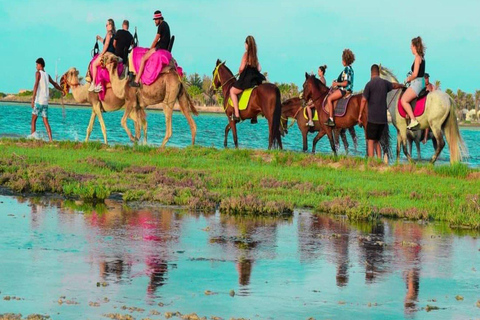 Aventura en la Laguna Azul: Excursión a Caballo y Camello