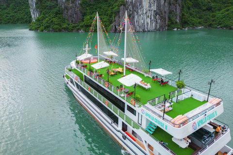 Da Hanoi a Halong Bay: Nuova crociera a 5 stelle con buffet e vasca idromassaggioDa Hue : Grotta di Phong Nha Patrimonio dell&#039;Umanità in giorni dispari