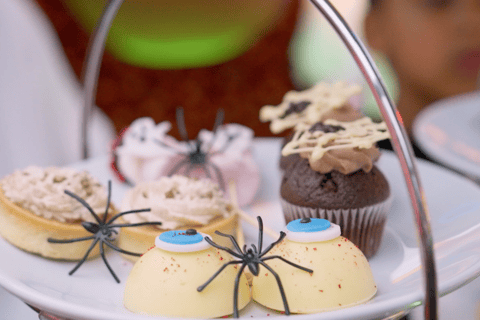 London: Halloween Afternoon Tea Bus Tour with Guide Upper Deck seating