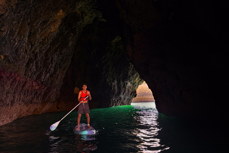 Albufeira: Sea Caves SUP Tour with hidden beach stop Albufeira: CAVE SUP TOUR with free photos and beach stop