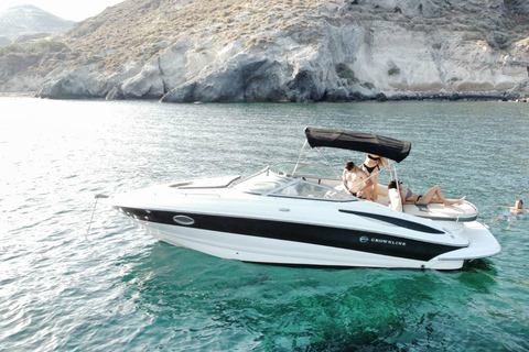 Santorin : Bateau privé de luxe avec nourriture et boissons