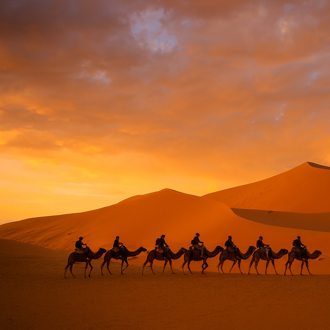 Merzouga : nuit dans un camp de luxe avec dîner et balade à dos de chameau.