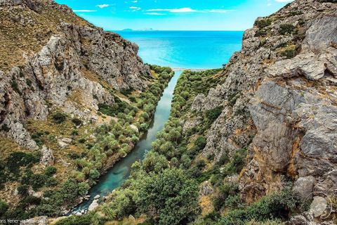 From Rethymno: Preveli Beach & Kourtaliotiko Waterfalls Tour