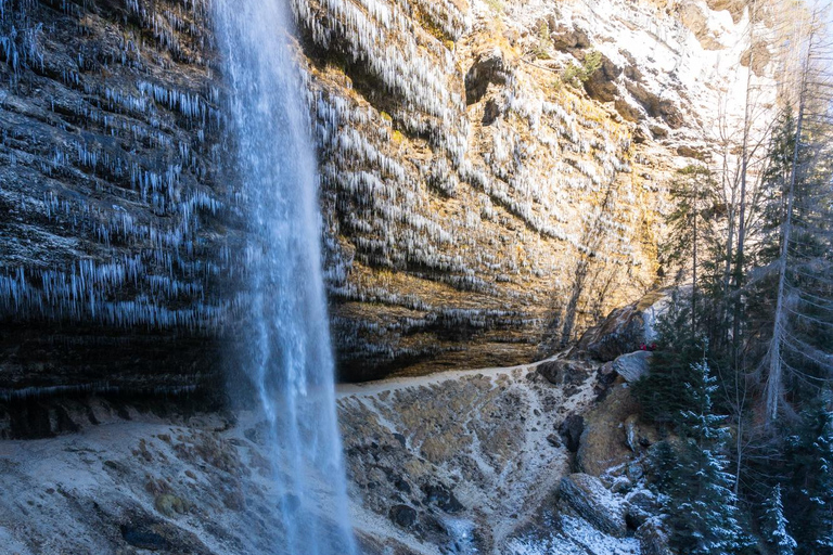 From Ljubljana/Bled: Peričnik Waterfall Winter Hike From Bled — Pickup at your accommodation