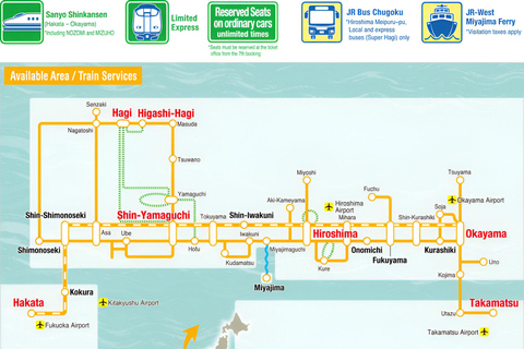 JR West: Okayama - Hiroszima - Yamaguchi Area Pass