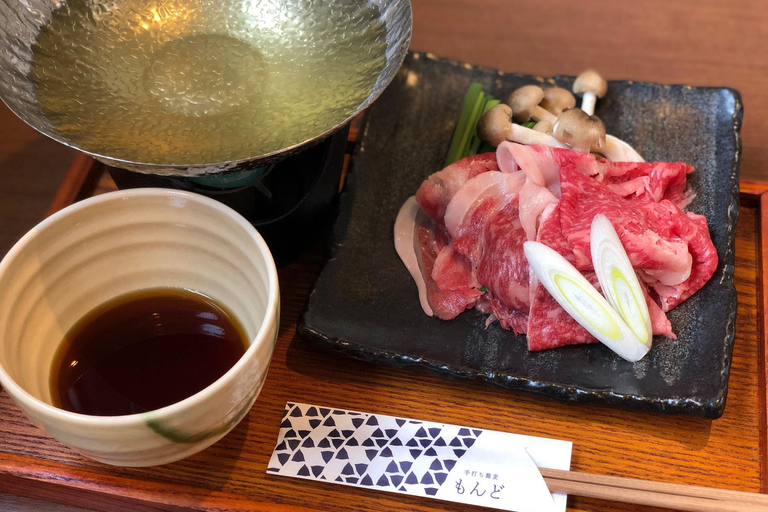 Handgjorda sobanudlar och hjortkött från Hokkaido Ezo Shabu Shabu