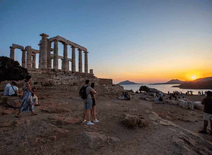 Athen: Kap Sounion & Tempel des Poseidon bei Sonnenuntergang