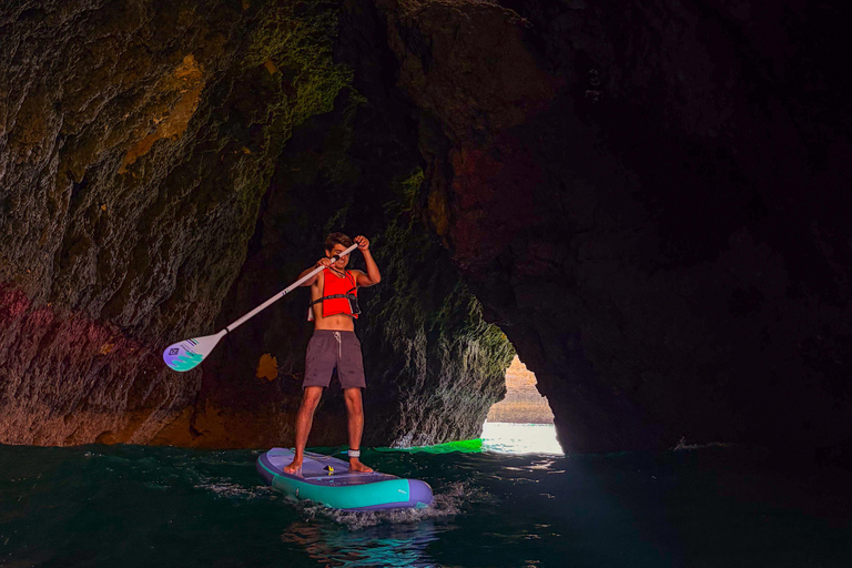 Albufeira: Sea Caves SUP Tour with hidden beach stop Albufeira: CAVE SUP TOUR with free photos and beach stop