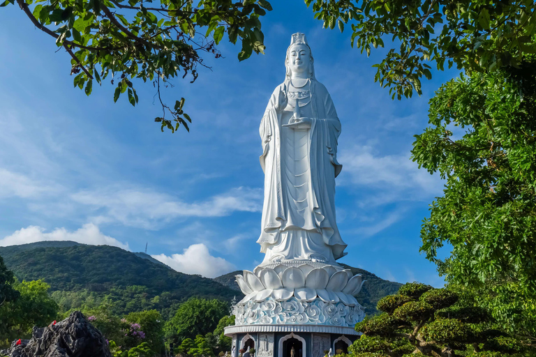 Linh Ung Pagoda & Marble Moutain Cave with Dragon Fire Show