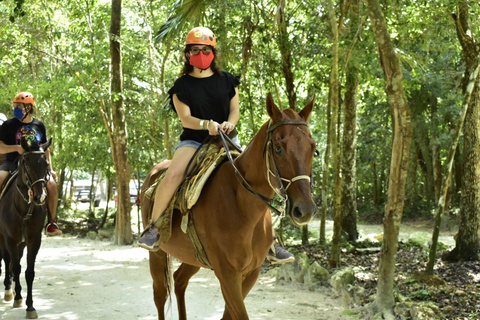 Cancun: Horseback Riding Adventure, ATV, Ziplines and Cenote Shared ATV from Tulum