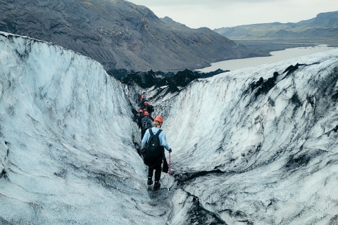 Vik: begeleide gletsjerwandeling op Sólheimajökull