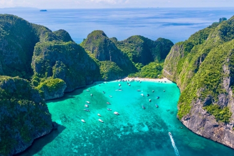 Krabi: Phi Phi & 4 Islas Tour en barco al atardecer