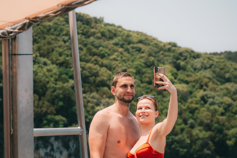 From Benitses/Lefkimmi: Blue Lagoon & Papanikolis Cruise Cruise with Transfer from Southern Corfu to Lefkimmi Port