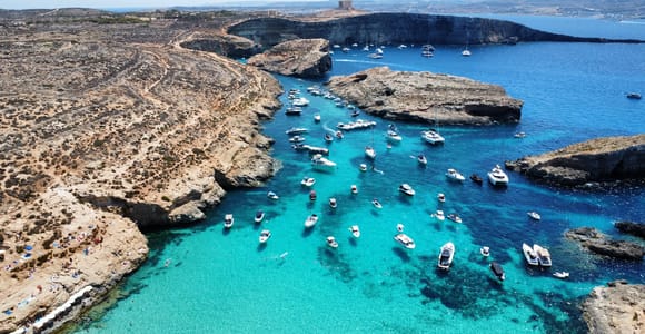 Private boat tour Malta: Bluelagoon Comino Gozo & Sea Caves with swim stops