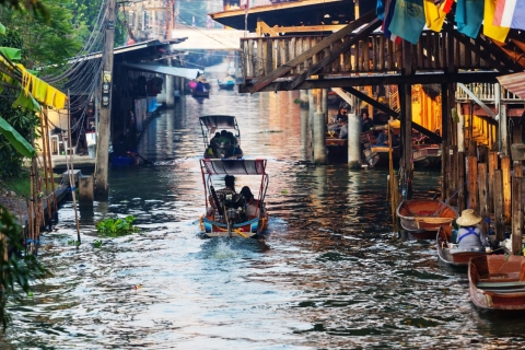 Bangkok: Excursión de un día a los Mercados Flotantes y Ferroviarios con paseo en barcoTour Privado del Mercado Flotante y del Tren con Guía y Paseo en barco