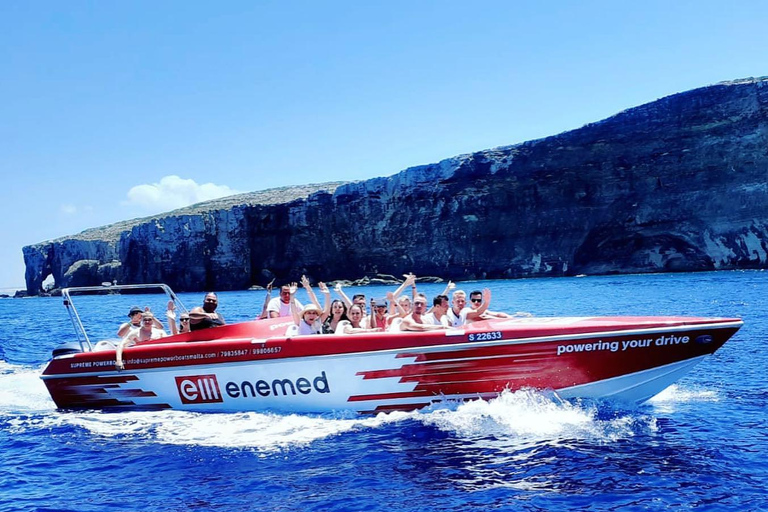 Sliema: Motorbootfahrt nach Gozo und Comino mit HöhlenSliema: Powerboat-Ausflug nach Gozo &amp; Comino mit Höhlen