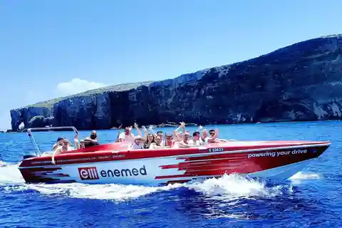 Sliema: Powerboat trip to Gozo & Comino with Caves
