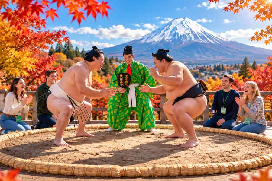 Tokio: Tagestour zum Berg Fuji & Sumo-Erlebnis (Kleingruppe). Foto: GetYourGuide Tokio: Tagestour zum Berg Fuji & Sumo-Erlebnis (Kleingruppe). Foto: GetYourGuide