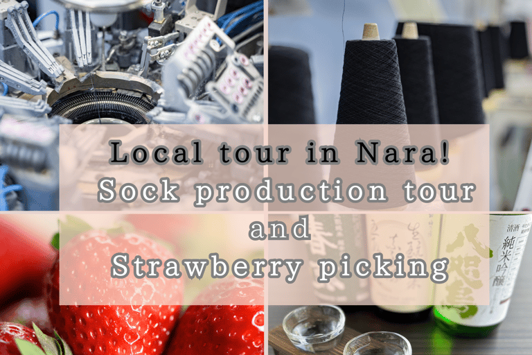 Ab Nara: Sockenfabrik Tour, Erdbeerpflücken und Mittagessen