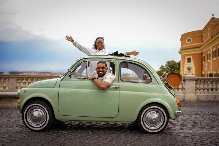 Timeless Rome: A Journey in Fiat 500 or Convertible Fiat 500 Shared Vintage Convertible Fiat 500 experience