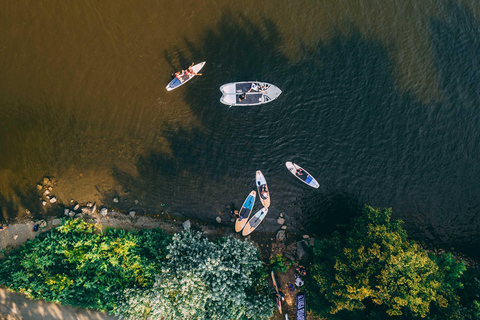 Montreal: Paddleboard and Giant SUP Rental at Parc Jean-Drapeau Giant SUP for 4 people