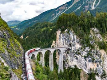 Bernina and Albula Red Trains