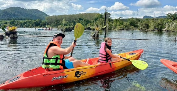 Krabi: Kayaking, Swimming & Elephant Feeding Experience