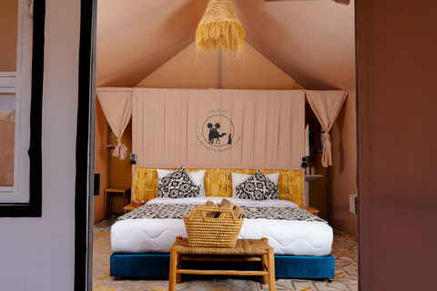 Marrakech: Overnight in Agafay Desert with Dinner & Campfire From Marrakech: Agafay Overnight with Dinner, Fire & Music