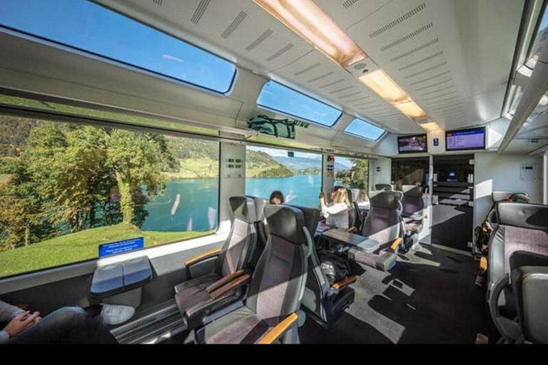 From Basel: Lucerne & Interlaken Day Trip by Panoramic Train 2nd Class