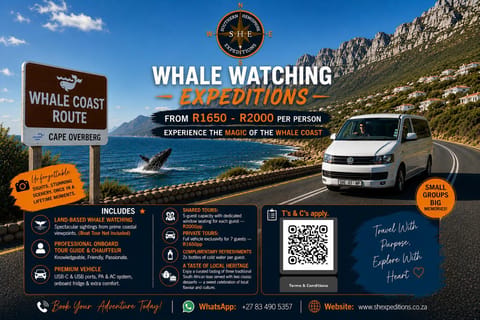 Cape Town - Hermanus; Whale Watching (Private Tour 7 Guests)