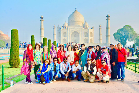 De Délhi: Excursão ao Taj Mahal ao nascer do sol com conservação de elefantesTour guiado apenas com motorista e guia