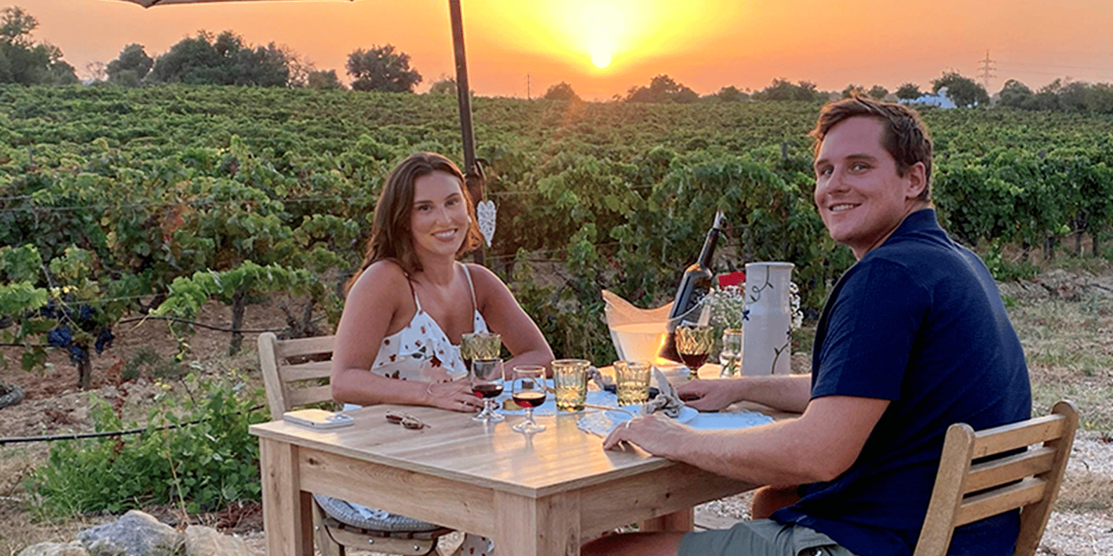 Algarve Sunset Dinner for Two: Vineyard, Cataplana & Wine