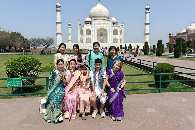 From Delhi: Taj Mahal Sunrise Tour with Elephant SOS Centres Tour with Car, Driver, Ticket, Guide & 5star Meals