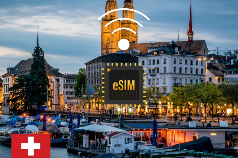 Zúrich :eSIM Internet Plan de Datos Suiza alta velocidad 4G/5GSuiza: 1GB 7Días